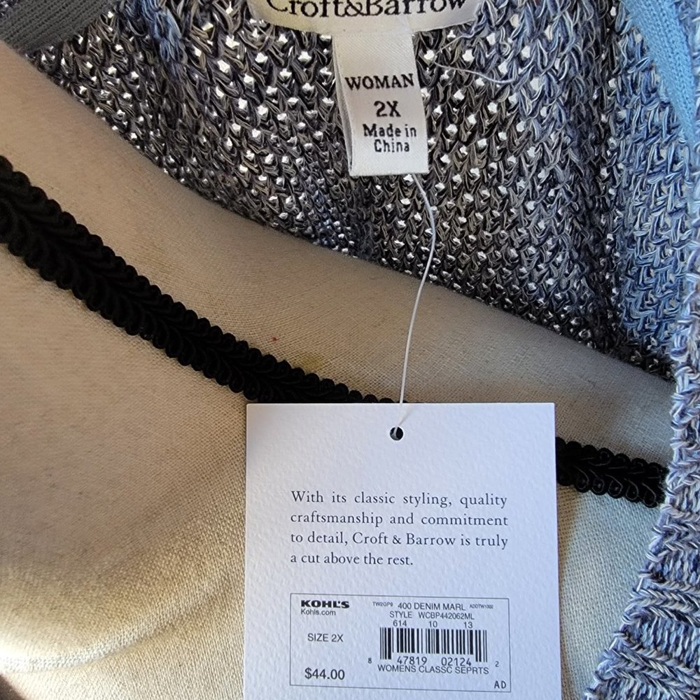 NWT Croft & Barrow Sweater sz 2X - Picture 4 of 5